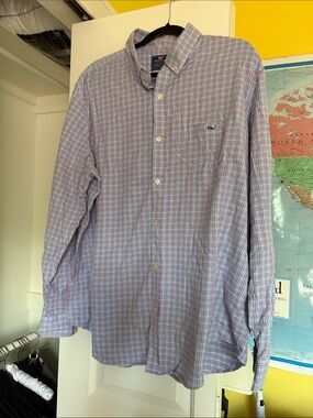 Vineyard Vines Men's Plaid Button-Down Shirt - Blue and Red